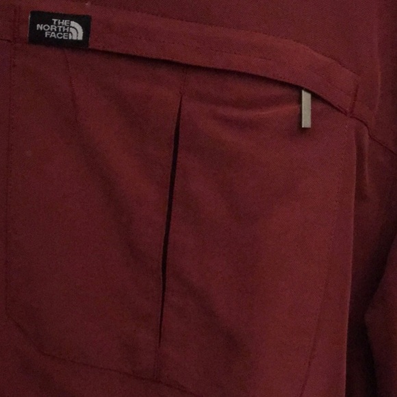 The North Face large Vintage Burgundy Mens button down long sleeve shirt - Picture 2 of 7